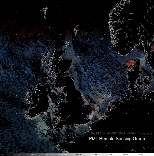 Animated satellite image showing VIIRS data around the UK