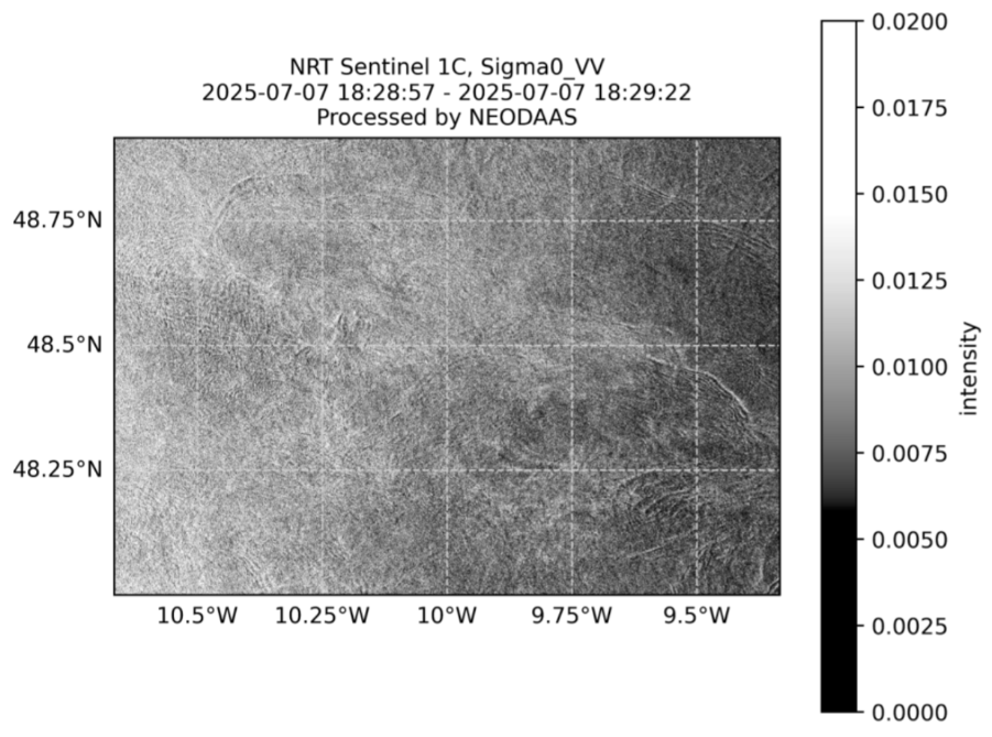 Graphic showing Sentinel 1C imagery showing internal solitary waves